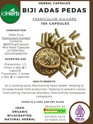 Pure Foeniculum Vulgare powder in capsule. it is for maintainance health