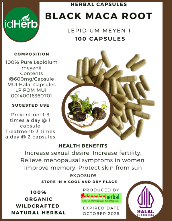 pure black maca root in capsule